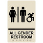 Almond Braille ALL GENDER RESTROOM Sign with Dynamic Accessibility Symbol RRE-31960R_Black_on_Almond