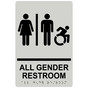 Pearl Gray Braille ALL GENDER RESTROOM Sign with Dynamic Accessibility Symbol RRE-31960R_Black_on_PearlGray