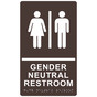 Dark Brown ADA Braille GENDER NEUTRAL RESTROOM Sign with Symbol RRE-33599_White_on_DarkBrown