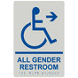 Pearl Gray ADA Braille Accessible ALL GENDER RESTROOM Right Sign with Symbol RRE-35206-Blue_on_PearlGray