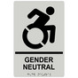 Pearl Gray Braille GENDER NEUTRAL Sign with Dynamic Accessibility Symbol RRE-35211R-Black_on_PearlGray