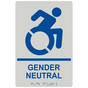 Pearl Gray Braille GENDER NEUTRAL Sign with Dynamic Accessibility Symbol RRE-35211R-Blue_on_PearlGray