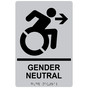 Silver Braille GENDER NEUTRAL Right Sign with Dynamic Accessibility Symbol RRE-35212R-Black_on_Silver