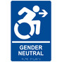 Blue Braille GENDER NEUTRAL Right Sign with Dynamic Accessibility Symbol RRE-35212R-White_on_Blue