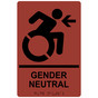 Canyon Braille GENDER NEUTRAL Left Sign with Dynamic Accessibility Symbol RRE-35213R-Black_on_Canyon