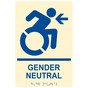 Ivory Braille GENDER NEUTRAL Left Sign with Dynamic Accessibility Symbol RRE-35213R-Blue_on_Ivory