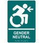 Bahama Blue Braille GENDER NEUTRAL Left Sign with Dynamic Accessibility Symbol RRE-35213R-White_on_BahamaBlue