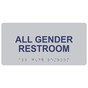 Silver ADA Braille All Gender Restroom Sign with Tactile Text - RSME-25512_MarineBlue_on_Silver