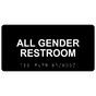 Black ADA Braille All Gender Restroom Sign with Tactile Text - RSME-25512_White_on_Black