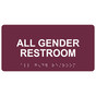 Burgundy ADA Braille All Gender Restroom Sign with Tactile Text - RSME-25512_White_on_Burgundy