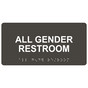 Charcoal Gray ADA Braille All Gender Restroom Sign with Tactile Text - RSME-25512_White_on_CharcoalGray