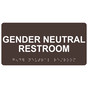 Dark Brown ADA Braille Gender Neutral Restroom Sign with Tactile Text - RSME-25515_White_on_DarkBrown