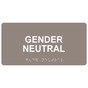 Taupe ADA Braille Gender Neutral Sign with Tactile Text - RSME-25518_White_on_Taupe
