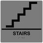 Square Gray ADA Braille STAIRS Sign - RRE-220-99_Black_on_Gray