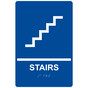Blue ADA Braille STAIRS Sign with Symbol RRE-220_White_on_Blue