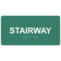 Pine Green ADA Braille Stairway Sign with Tactile Text - RSME-575_White_on_PineGreen