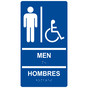 Blue ADA Braille MEN - HOMBRES Accesible Restroom Sign RRB-150_White_on_Blue