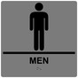 Square Gray ADA Braille MEN Sign - RRE-145-99_Black_on_Gray