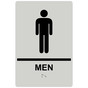 Pearl Gray ADA Braille MEN Restroom Sign with Symbol RRE-145_Black_on_PearlGray