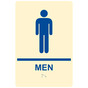 Ivory ADA Braille MEN Restroom Sign with Symbol RRE-145_Blue_on_Ivory