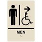 Almond ADA Braille MEN Accessible Restroom Right Sign RRE-14805_Black_on_Almond