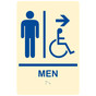 Ivory ADA Braille MEN Accessible Restroom Right Sign RRE-14805_Blue_on_Ivory