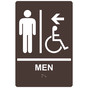 Dark Brown ADA Braille MEN Accessible Restroom Left Sign RRE-14806_White_on_DarkBrown
