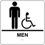 Square White ADA Braille Accessible MEN Sign - RRE-150-99_Black_on_White