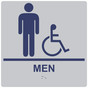 Square Silver ADA Braille Accessible MEN Sign - RRE-150-99_MarineBlue_on_Silver