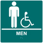 Square Bahama Blue ADA Braille Accessible MEN Sign - RRE-150-99_White_on_BahamaBlue