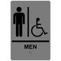 Gray ADA Braille Accessible MEN Sign with Symbol RRE-150_Black_on_Gray