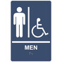 Navy ADA Braille Accessible MEN Sign with Symbol RRE-150_White_on_Navy