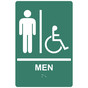 Pine Green ADA Braille Accessible MEN Sign with Symbol RRE-150_White_on_PineGreen