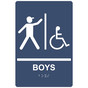 Navy ADA Braille BOYS Accessible Restroom Sign with Symbol RRE-160_White_on_Navy