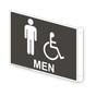 Projection-Mount Charcoal Gray Accessible MEN Restroom Sign With Symbol