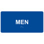 Blue ADA Braille Men Sign with Tactile Text - RSME-430_White_on_Blue