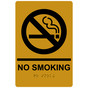 Gold ADA Braille NO SMOKING Sign with Symbol RRE-195_Black_on_Gold