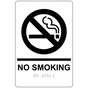 White ADA Braille NO SMOKING Sign with Symbol RRE-195_Black_on_White