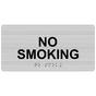 Brushed Silver ADA Braille No Smoking Sign with Tactile Text - RSME-460_Black_on_BrushedSilver
