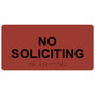 Canyon ADA Braille No Soliciting Sign with Tactile Text - RSME-470_Black_on_Canyon