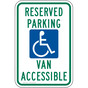 Reserved Parking Van Accessible Sign PKE-16771