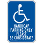 Handicap Parking Only Sign for Parking Control PKE-20740