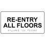 White ADA Braille Re-Entry All Floors Sign with Tactile Text - RSME-539_Black_on_White