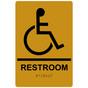 Gold ADA Braille Accessible RESTROOM Sign with Symbol RRE-35193-Black_on_Gold