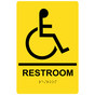 Yellow ADA Braille Accessible RESTROOM Sign with Symbol RRE-35193-Black_on_Yellow