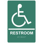 Pine Green ADA Braille Accessible RESTROOM Sign with Symbol RRE-35193-White_on_PineGreen