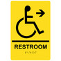 Yellow ADA Braille Accessible RESTROOM Right Sign with Symbol RRE-35194-Black_on_Yellow