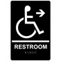 Black ADA Braille Accessible RESTROOM Right Sign with Symbol RRE-35194-White_on_Black
