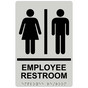 Pearl Gray ADA Braille Unisex EMPLOYEE RESTROOM Sign with Symbol RRE-805_Black_on_PearlGray