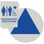 Blue on Pearl Gray California Title 24 Accessible Unisex Restroom Right Sign Set RRE-14819_DCT_Title24Set_Blue_on_PearlGray